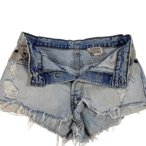 Furst Of A Kind XS Distressed Denim Micro Shorts Y2K Festival Low Rise